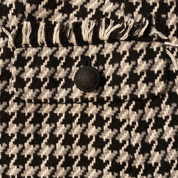 Express Houndstooth Frayed Trim Blazer, XS Petite - Picture 7 of 9